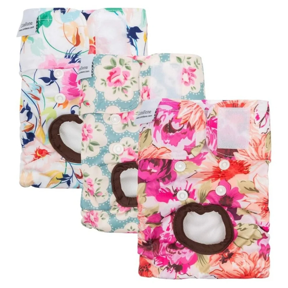 Cute Bone Reusable Dog Diapers Female Washable Doggie Diapers